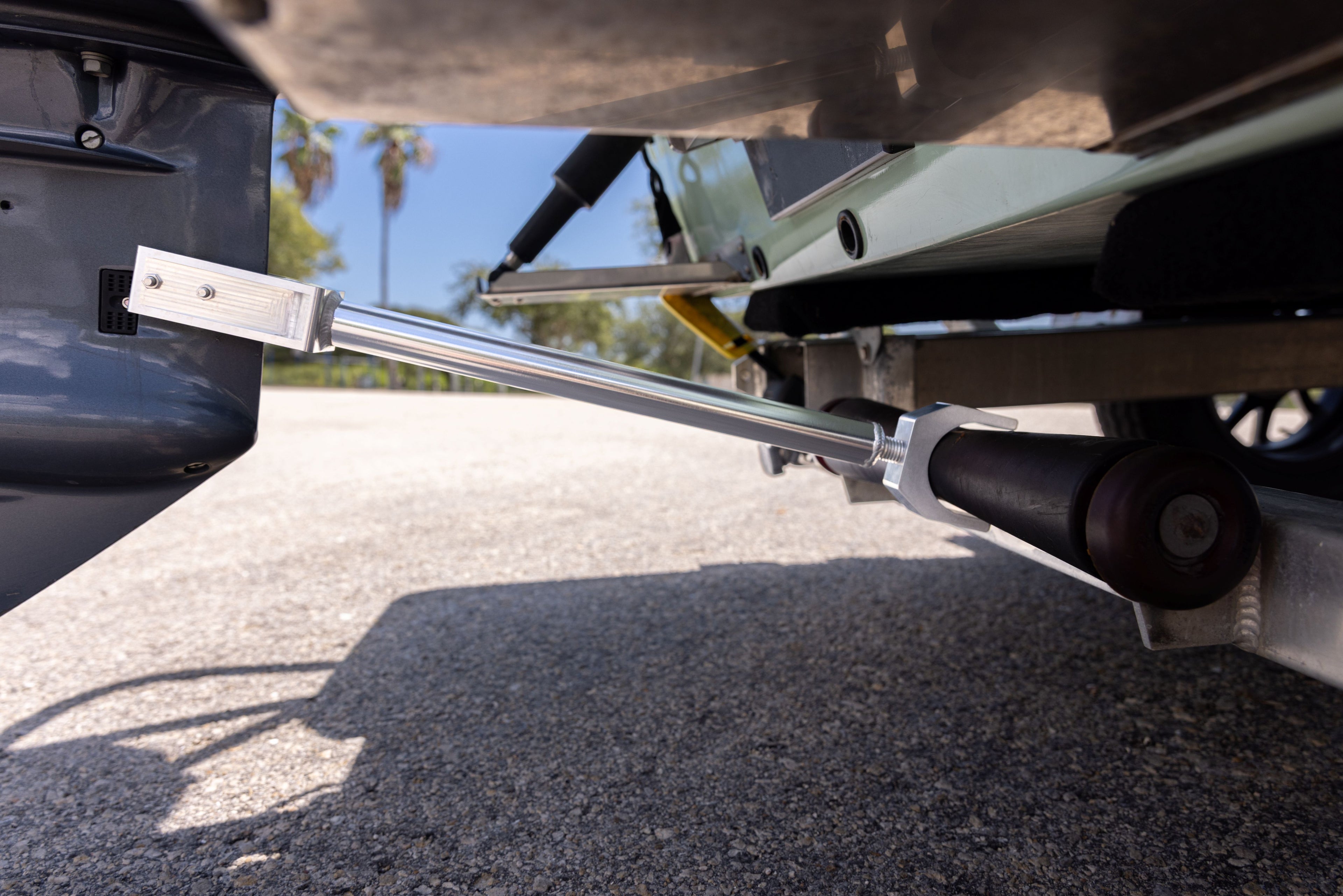Transom Saver for Outboard Motor Roller Mount Style