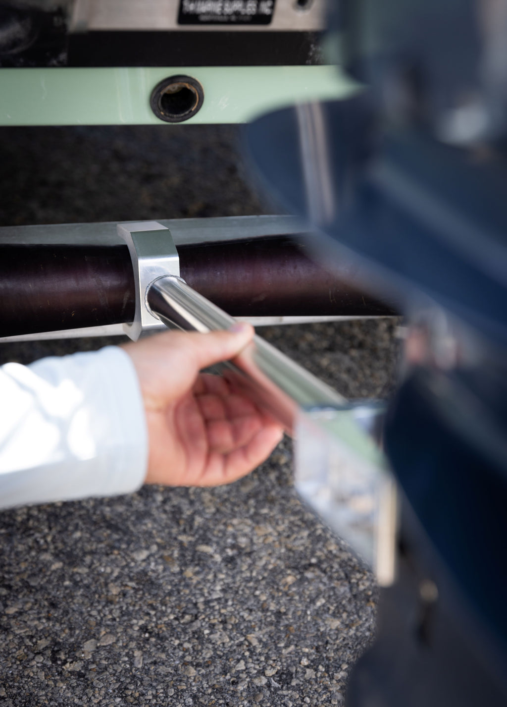 Transom Saver for Outboard Motor Roller Mount Style